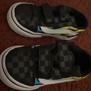Velcro straps multi color vans toddler shoes
